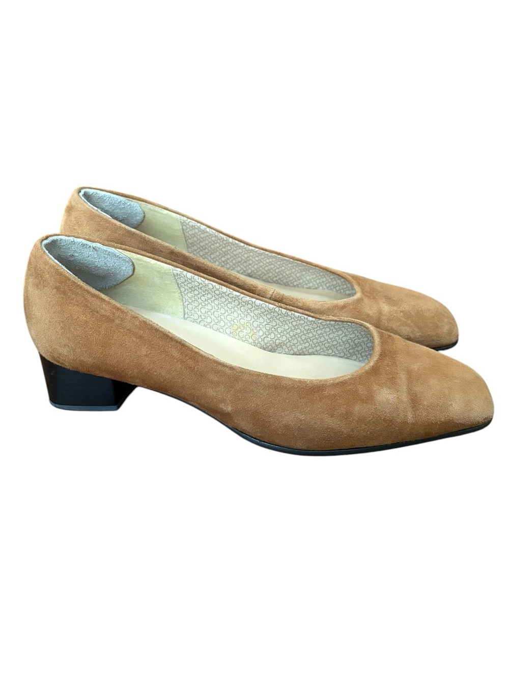 Gabor Tan Suede Leather Lowe Heel Pumps Shoes size 8 39 B